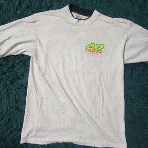 Vintage 1992 Kyle Petty NASCAR Tee Cal Cru L/XL Neon Graphic Racing Shirt
